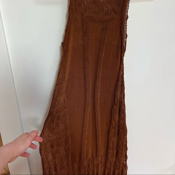 FREE PEOPLE one-of-a-kind Rust Crochet Dress - Picture 5 of 6